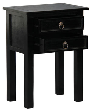 Elliot 2 Drawer Lamp Table | Black