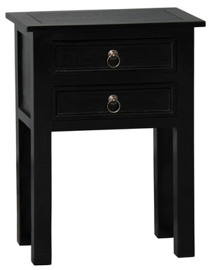 Elliot 2 Drawer Lamp Table | Black