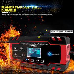 12V/24V Car Battery Charger | Smart Trickle Repair | Caravan | Motorcycle | Boat | GEL/AGM