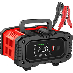 12V 20A/24V 10A Smart Car Battery Charger | For Lead Acid | LiFePo4 | AGM Moto Battery