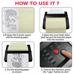 ABS Tattoo Transfer Copier Printer Machine | Thermal Stencil Paper Body Art Maker