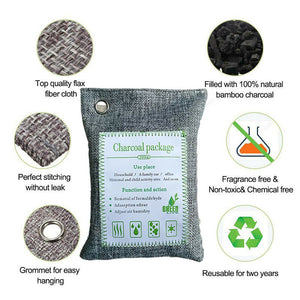 5PCS Air Purifying Bags | Activated Bamboo Charcoal Freshener | For Car Home Shoes | 200g