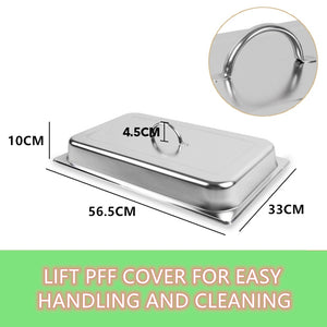 9L Chafing Dish Set | Buffet Pan Bain Marie Bow | Stainless Steel Food Warmer | (3x3L)