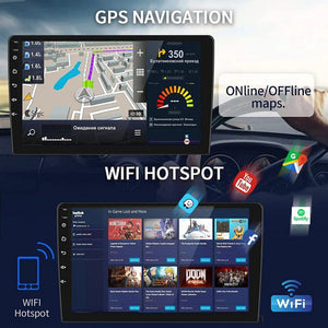 9" Car Radio 2 DIN | GPS FM RDS WIFI | With Rear Camera | For Android Auto IOS CarPlay