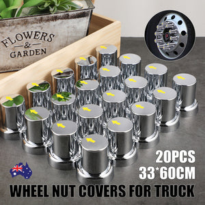 20PCS ABS Wheel Nut Covers | Safety Arrow Chrome Caps | For Trucks Trailers Bus | AU