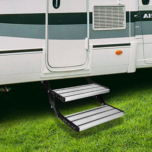 Aluminium Double Caravan Step | Pull Out Folding Steps | For Road RV Camper Trailer