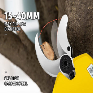 Cordless Brushless 4 Pole Pruning Shear Secateur | Bush Cutter | Yellow