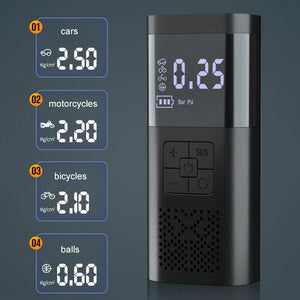 6000mAh Car Tyre Inflator | 12V Air Compressor | Electric Pump | Cordless USB Charging