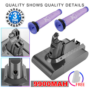 9900MAH For Dyson V6 Battery | SV03 SV04 SV09 DC58 DC59 DC61 DC62 DC74 | V6 Animal