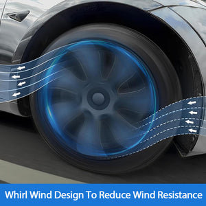 Tesla Model Y | Wheel Cap Set of 4 | Gray | Front & Rear PP TPE Fender Guards