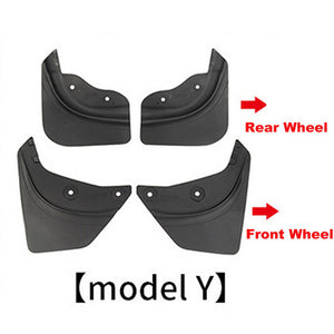 Tesla Model Y | Wheel Cap Set of 4 | Gray | Front & Rear PP TPE Fender Guards