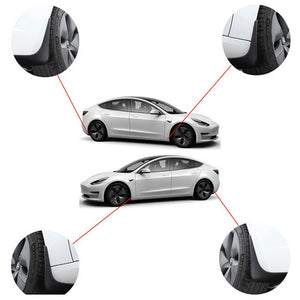 Tesla Model Y | Wheel Cap Set of 4 | Gray | Front & Rear PP TPE Fender Guards