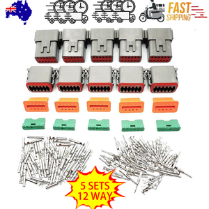 Deutsch DT Connector Kit | 5 Sets | 12 Way Pin | Waterproof Plug | Multi Plug