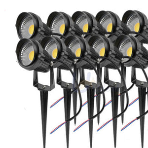 10X 12V LED Waterproof Outdoor Garden Spotlights | Landscape Light Lamp | Yard Flood