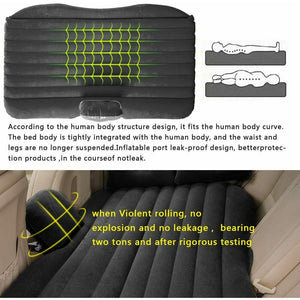 Inflatable Car Back Seat Mattress | Portable Camping Travel Air Bed