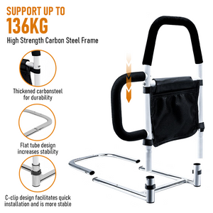 Bed Rail Safety Assist Rail | For Elderly Adults | With Storage Pocket & Fixing Strap