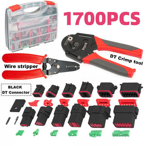 Black 1700X Deutsch DT Connector Kit | Genuine Deutsch Crimp Tool | Auto Marine