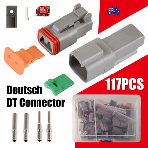 117PCS Deutsch Kit | DT 2-Way Series Connector Plug | Waterproof Auto Marine | 2-Pin