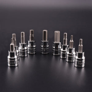 9PCS Allen Key Sockets Hex Bit Socket Set | 3/8" Drive | Drill Metric Tools | 2-10mm
