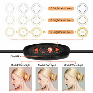 10" Dimmable LED Ring Light | Tripod Stand | For Phone | Makeup | Live Selfie
