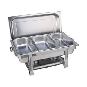 9L Chafing Dish Set | Buffet Pan | Bain Marie Bow Stainless Steel Food Warmer (3x3L)