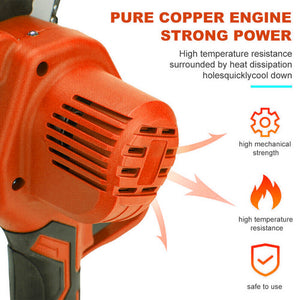 6" Mini Orange Cordless Electric Chainsaw | 2X Battery-Powered Wood Cutter | Rechargeable