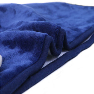 Double-Side Flannel Heated Electric Throw Rug | Blanket | Fast Heating | Warm Washable | BLUE