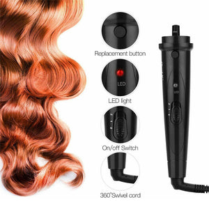 5 in 1 Hair Curler Wand Set | Ceramic Styling Curling Iron | Roller Barrel | LED + Glove