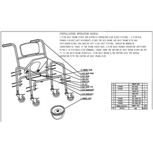Mobile Shower Toilet Commode Chair | Bathroom Aluminum | Bedside Footrest | Wheelchair