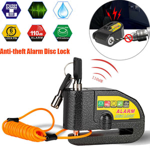 Motorcycle Alarm Disc Lock | Brake Handlebar | Throttle Grip Lock | Bike Security