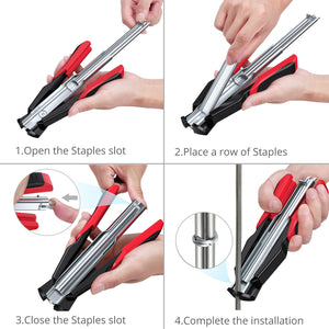 Hog Ring Gun C Clip Auto Feed Nailer | Pliers + 2500pcs Galvanised Steel Hogring Set