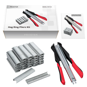 Hog Ring Gun C Clip Auto Feed Nailer | Pliers + 2500pcs Galvanised Steel Hogring Set