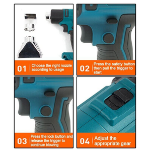 2200W Cordless Heat Gun | Hot Air Gun | Temperature 300~580°C For Makita 18V Battery