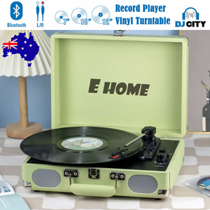 Record Player Vinyl Turntable | Bluetooth Speakers | Retro Briefcase USB | Turquoise