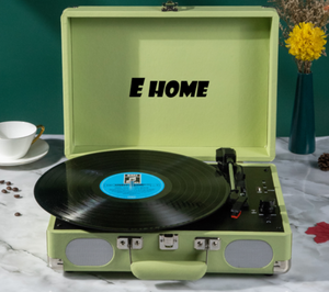 Record Player Vinyl Turntable | Bluetooth Speakers | Retro Briefcase USB | Turquoise