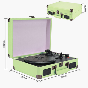 Record Player Vinyl Turntable | Bluetooth Speakers | Retro Briefcase USB | Turquoise