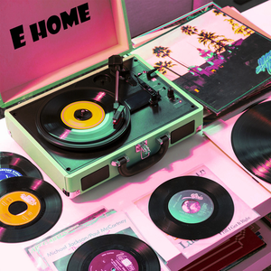 Record Player Vinyl Turntable | Bluetooth Speakers | Retro Briefcase USB | Turquoise