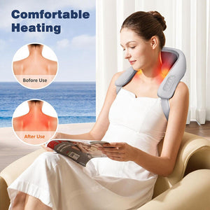 Neck & Shoulder Massager | Heat Therapy | Goletsure Pain Relief | Deep 5D Kneading