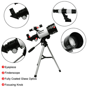 Astronomical Telescope 150x With Tripod Phone Adapter Monocular Moon Observation