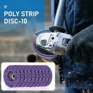 10 X 125mm x 22mm Poly Strip Disc Wheel | Paint & Rust Removal Clean Grinder