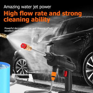 Electric Car Pressure Washer | Cordless Spray Gun | W/ 2 Battery | Water Cleaner Tool