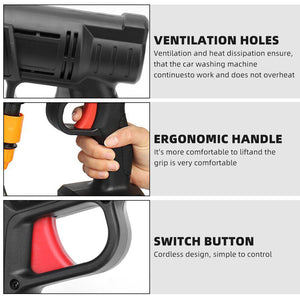 88V Cordless Electric High Pressure Washer | Water Spray Gun | Car Cleaner | 2 Battery