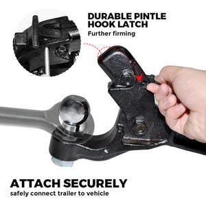 8 Ton Pintle Tow Hook | Receiver Arm Hitch Towing | Car Truck Heavy Duty Ball Combo