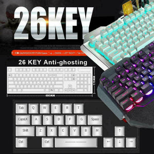 104 Keys Wireless Gaming Keyboard Mouse Set | Mouse Pad Included | RGB LED Backlit | PC/Laptop | Black-RGB