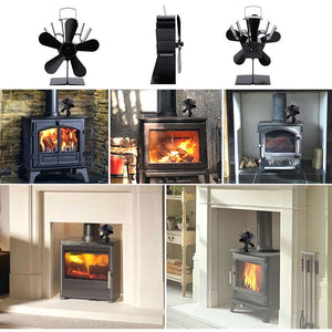Wood Heater Fan | Eco Heat-Powered | Silent Operation | Self-Powered for Fireplace & Stove