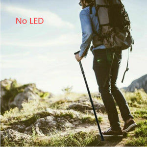 Adjustable Walking Stick | Travel Retractable Hiking Folding Cane | Metal Pole