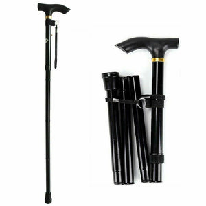 Adjustable Walking Stick | Travel Retractable Hiking Folding Cane | Metal Pole