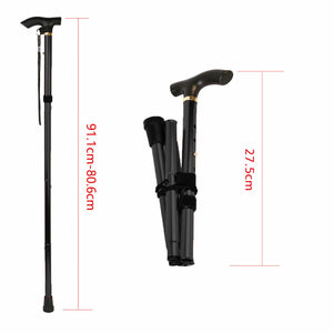 Adjustable Walking Stick | Travel Retractable Hiking Folding Cane | Metal Pole