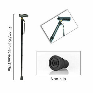 Adjustable Walking Stick | Travel Retractable Hiking Folding Cane | Metal Pole