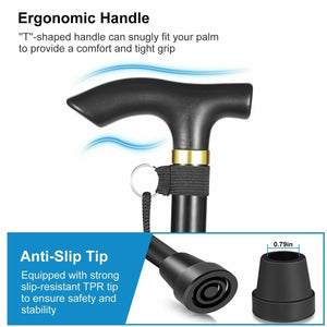 Adjustable Walking Stick | Travel Retractable Hiking Folding Cane | Metal Pole